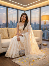 MIMOSA Half White Saree Saree — pose 8 styling detail