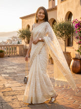 MIMOSA Half White Saree Saree — pose 9 styling detail