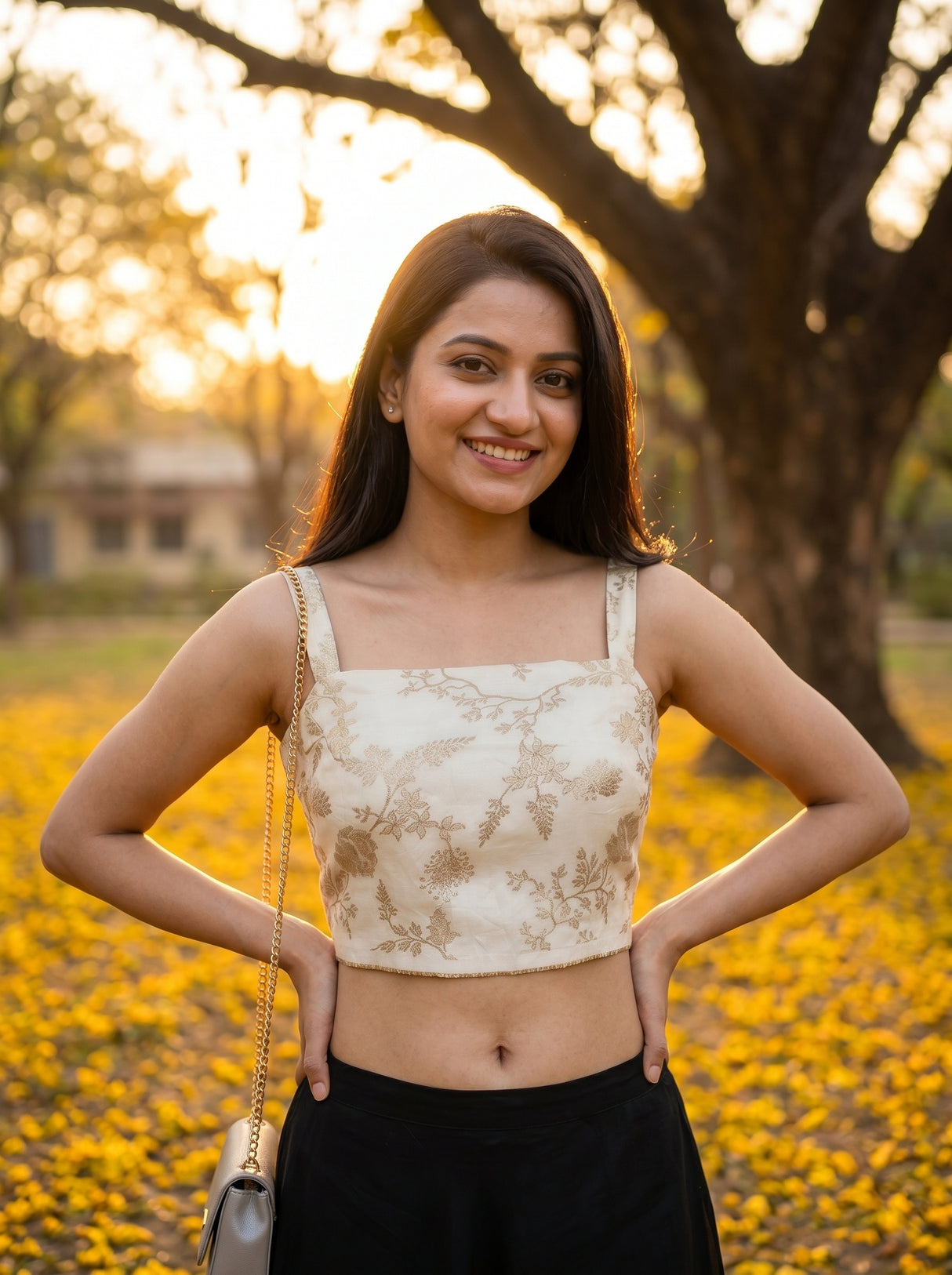 MIMOSA Half White Saree Saree — blouse close-up