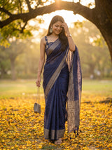 MIMOSA Navy Saree Saree — pose 6 styling detail