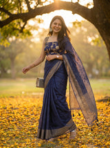 MIMOSA Navy Saree Saree — pose 9 styling detail