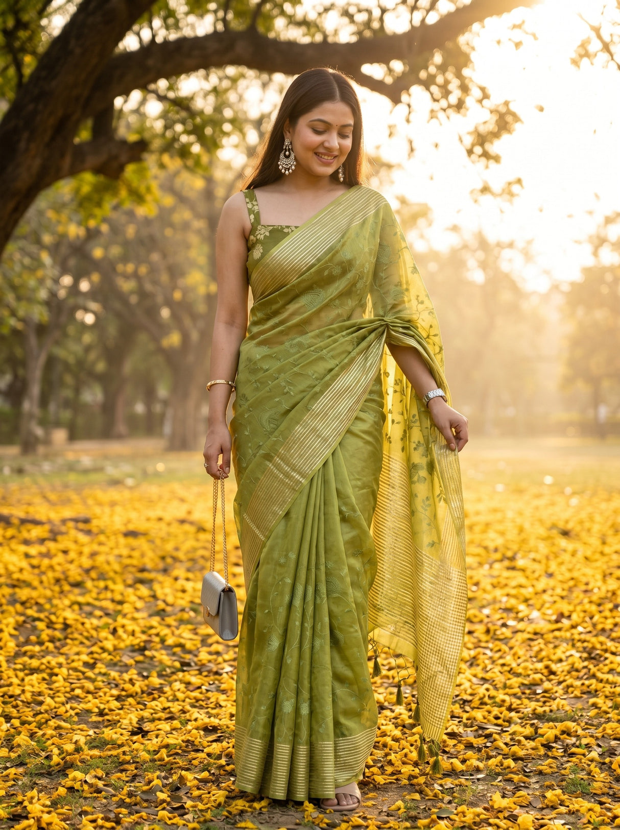 Olive  Saree