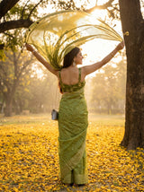 MIMOSA Olive Saree Saree — pose 2 styling detail