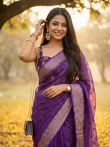 MIMOSA Purple Saree Saree — pose 10 styling detail