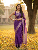 MIMOSA Purple Saree Saree — pose 4 styling detail