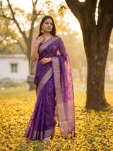 MIMOSA Purple Saree Saree — pose 5 styling detail