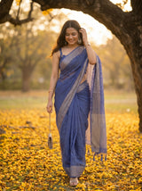 MIMOSA Royal Blue Saree Saree — pose 6 styling detail