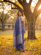 MIMOSA Royal Blue Saree Saree — pose 7 styling detail