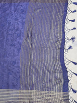 MIMOSA Royal Blue Saree Saree — pallu and zari work detail