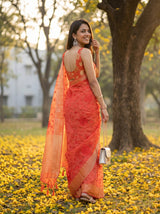 MIMOSA Red Saree Saree — pose 7 styling detail