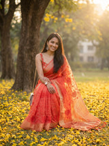 MIMOSA Red Saree Saree — pose 8 styling detail