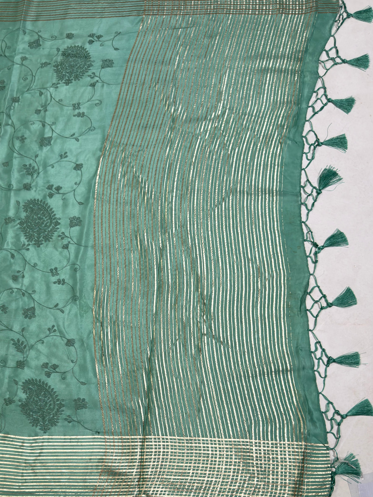 MIMOSA Rama Saree Saree — pallu and zari work detail