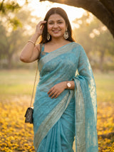 MIMOSA Sapphire Saree Saree — pose 10 styling detail