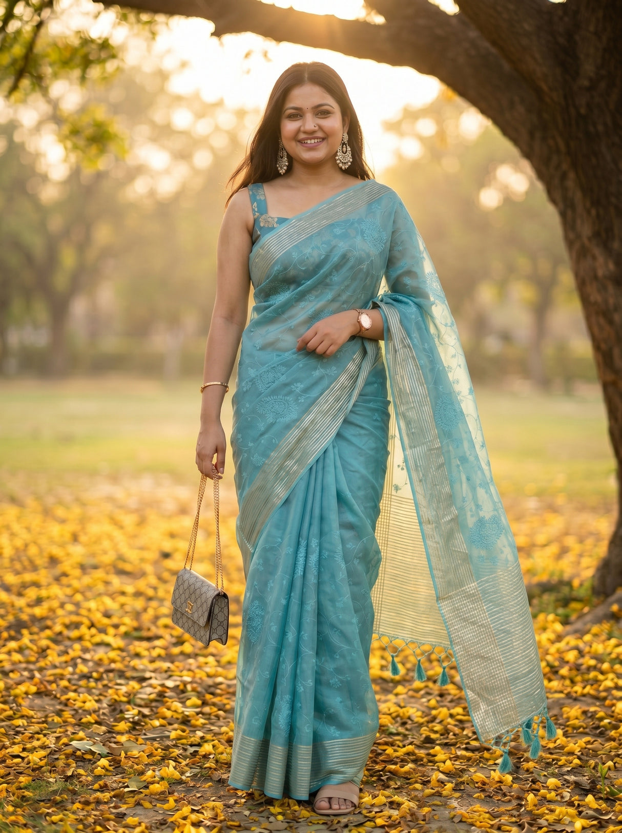 MIMOSA Sapphire Saree Saree — pose 9 styling detail