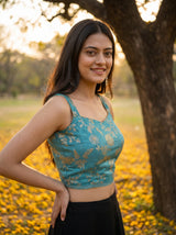 MIMOSA Sapphire Saree Saree — blouse close-up
