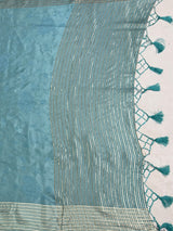 MIMOSA Sapphire Saree Saree — pallu and zari work detail