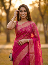 MIMOSA Strawberry Saree Saree — pose 10 styling detail
