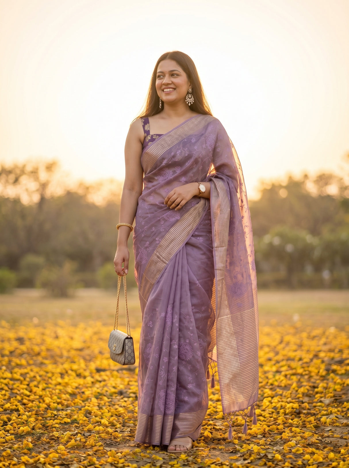Violet  Saree