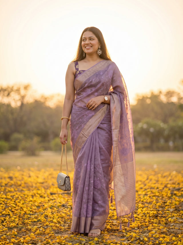 Violet  Saree
