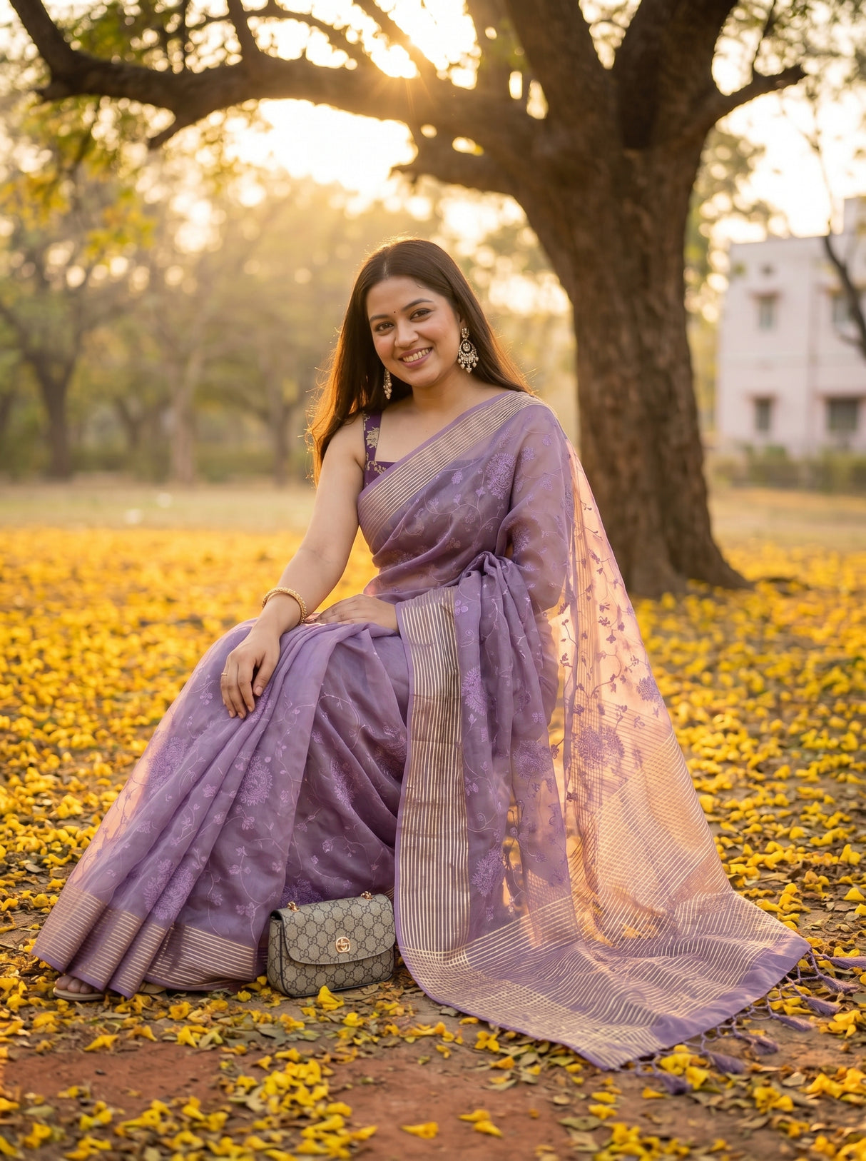 MIMOSA Violet Saree Saree — pose 8 styling detail