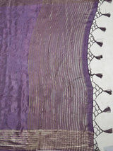 MIMOSA Violet Saree Saree — pallu and zari work detail