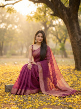MIMOSA Wine Saree Saree — pose 8 styling detail
