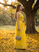 MIMOSA Yellow Saree Saree — pose 3 styling detail
