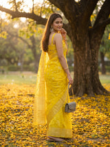 MIMOSA Yellow Saree Saree — pose 7 styling detail