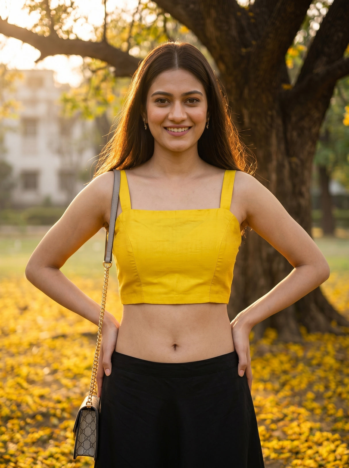 MIMOSA Yellow Saree Saree — blouse close-up