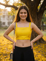 MIMOSA Yellow Saree Saree — blouse close-up