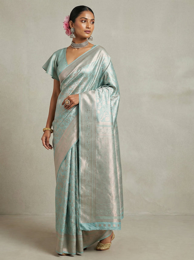 MIMOSA Ananda Kanjivaram Art Silk Saree — Full View on Mannequin