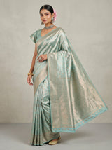 MIMOSA Ananda Kanjivaram Art Silk Saree — Unstitched Blouse Piece
