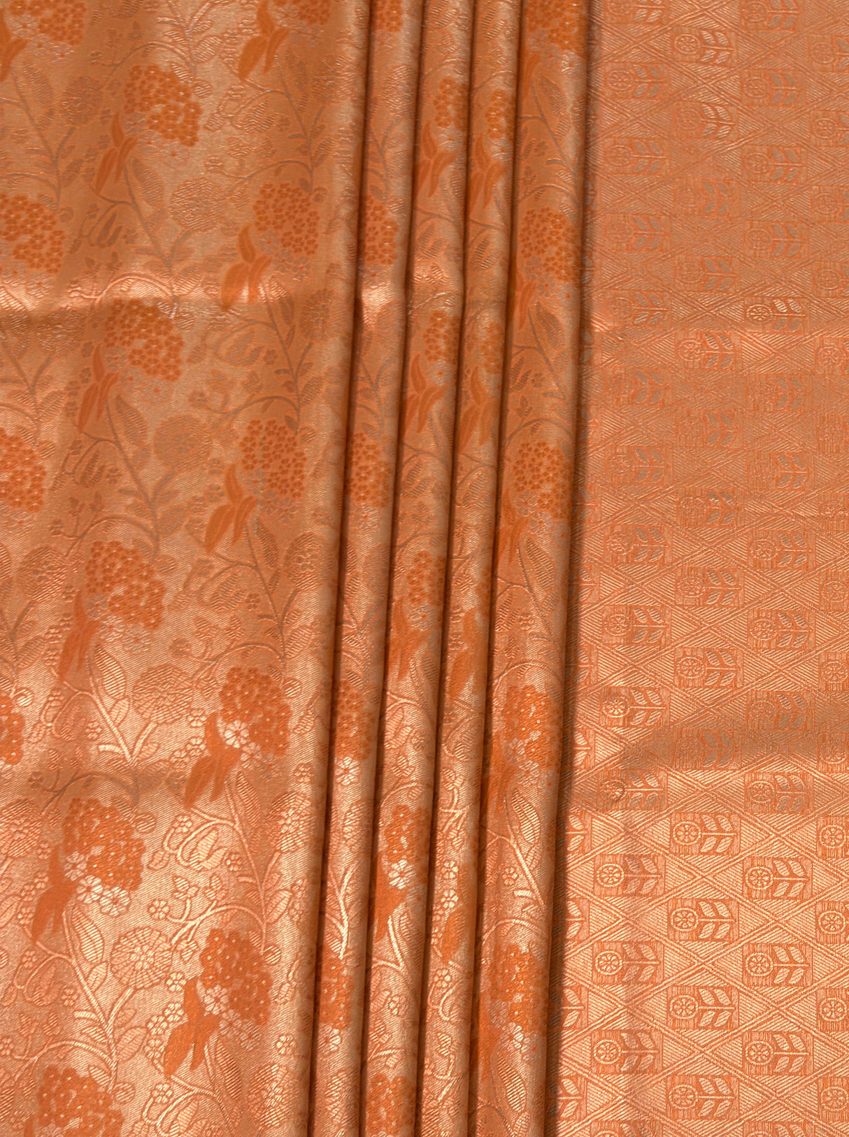 MIMOSA Orange Kanjivaram Art Silk Saree — fleets shot full lifestyle