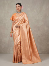 MIMOSA Peach Kanjivaram Art Silk Saree — Lifestyle View