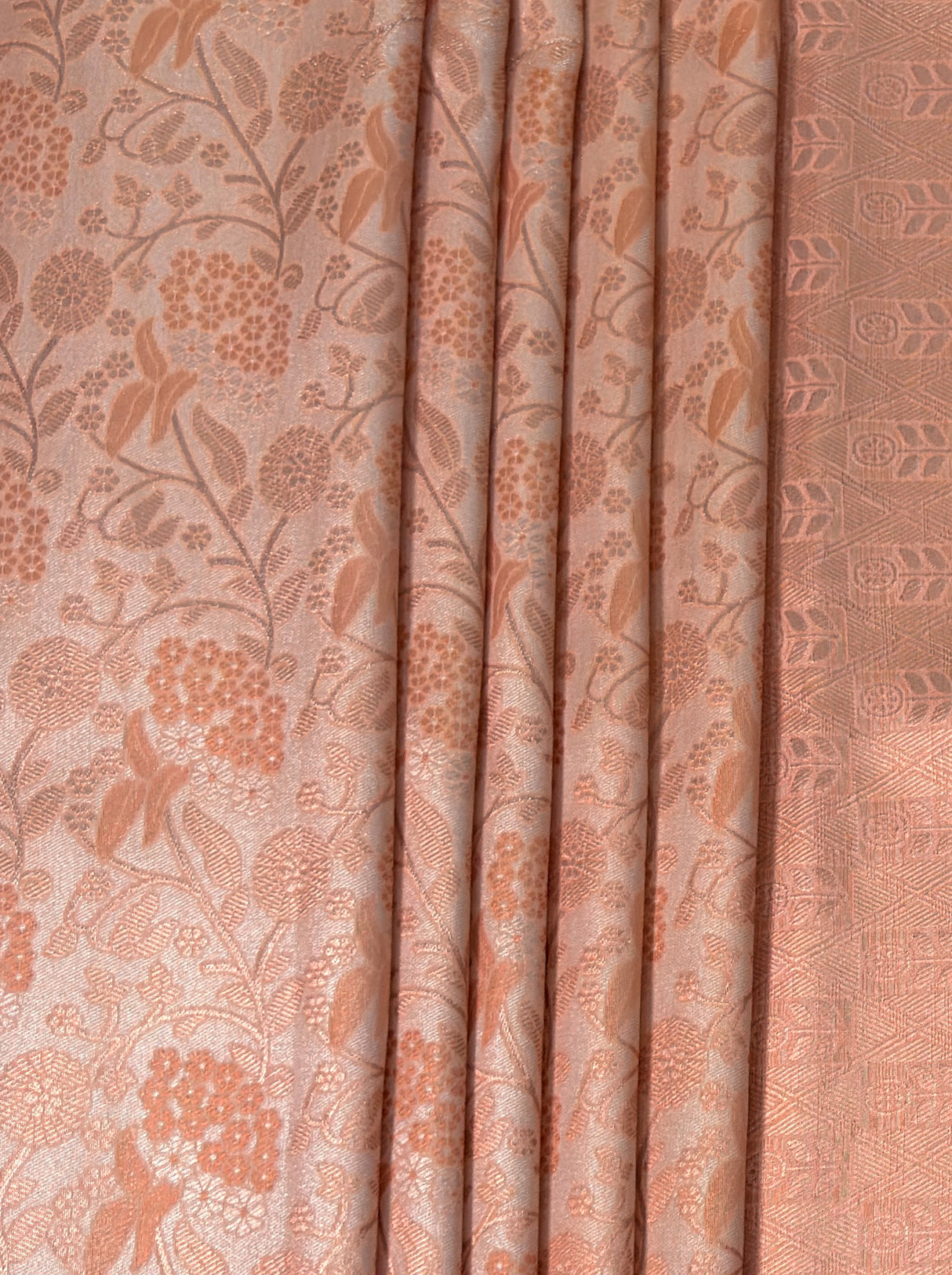 MIMOSA Peach Kanjivaram Art Silk Saree — fleets shot full lifestyle