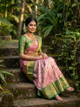 MIMOSA Gajari Kanjivaram Art Silk Saree — pose 4 styling detail