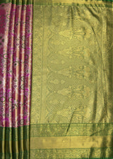 MIMOSA Gajari Kanjivaram Art Silk Saree — pallu and zari work detail