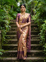 MIMOSA Maroon Kanjivaram Art Silk Saree — Draped Mannequin View