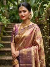 MIMOSA Maroon Kanjivaram Art Silk Saree — pose 10 styling detail