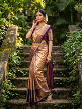 MIMOSA Maroon Kanjivaram Art Silk Saree — pose 4 styling detail