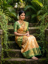 MIMOSA Orange Kanjivaram Art Silk Saree — pose 7 styling detail
