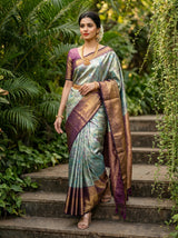 MIMOSA Saffire Kanjivaram Art Silk Saree — pose 6 styling detail