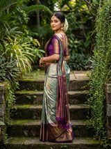 MIMOSA Saffire Kanjivaram Art Silk Saree — pose 9 styling detail