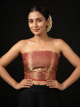 MIMOSA Violet Kanjivaram Art Silk Saree — blouse close-up