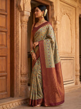 MIMOSA Chiku Saree Saree — pose 3 styling detail