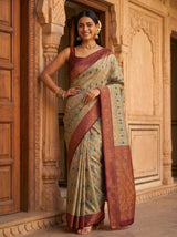 MIMOSA Chiku Saree Saree — pose 4 styling detail