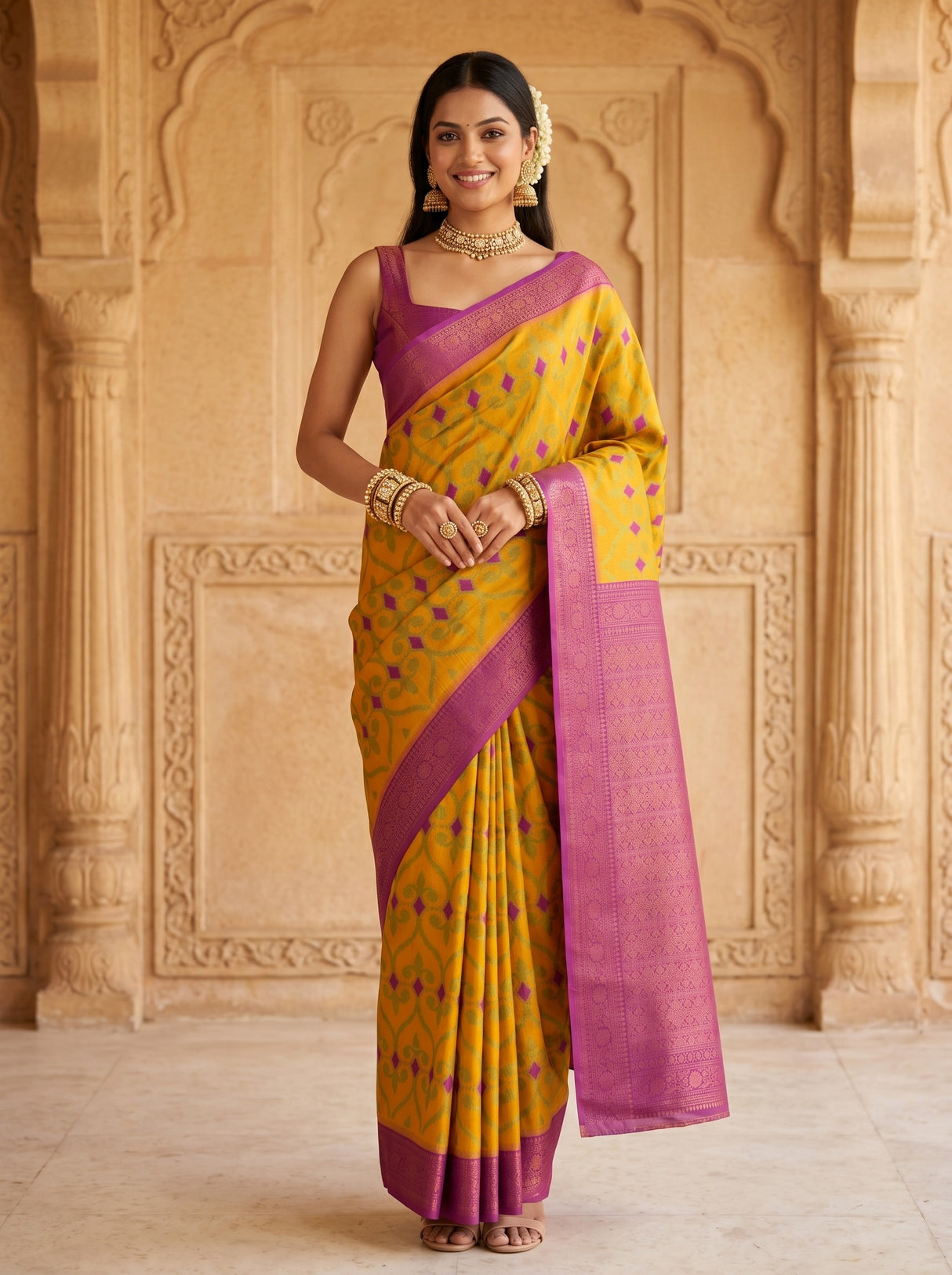 Gold  Saree
