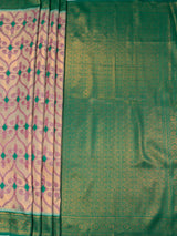MIMOSA Grey Saree Saree — pallu and zari work detail