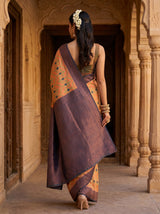 MIMOSA Peach Saree Saree — pose 2 styling detail