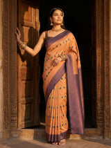 MIMOSA Peach Saree Saree — pose 5 styling detail